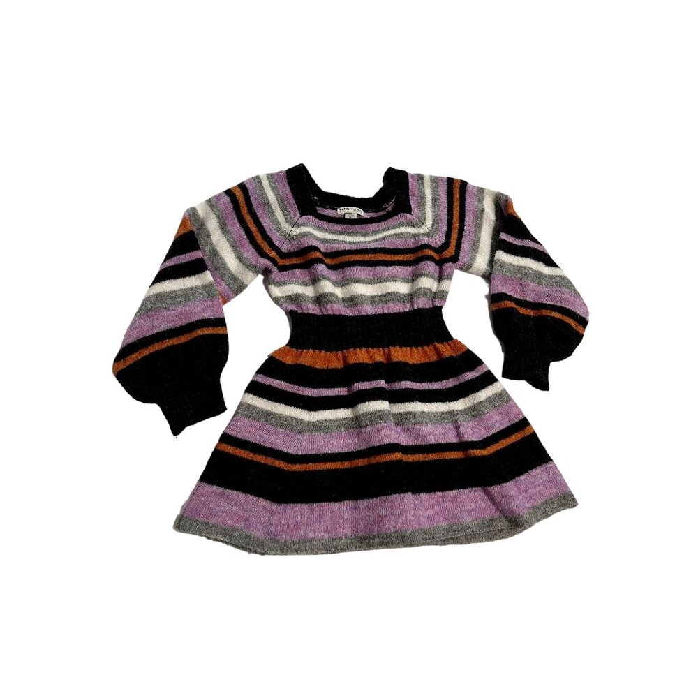 Habitual Kids Multi Stripe Fit & Flare Sweater Dress in Purple